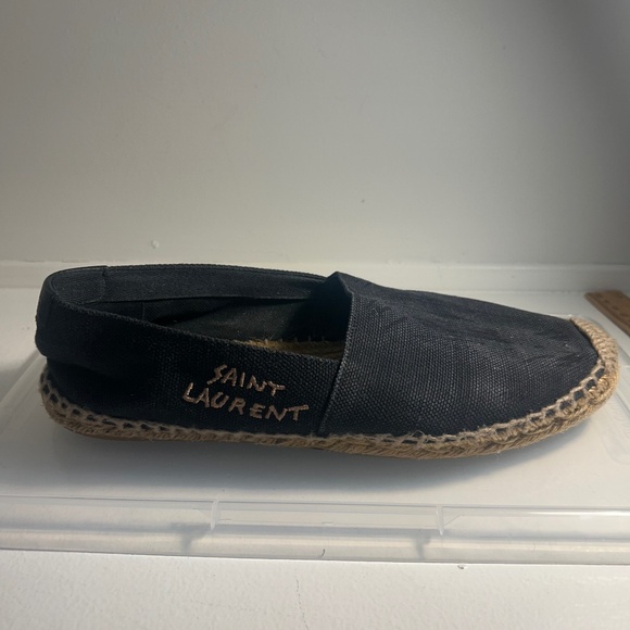 Saint Laurent Logo-Stitched Canvas Espadrilles Size 40/9 - Picture 2 of 7